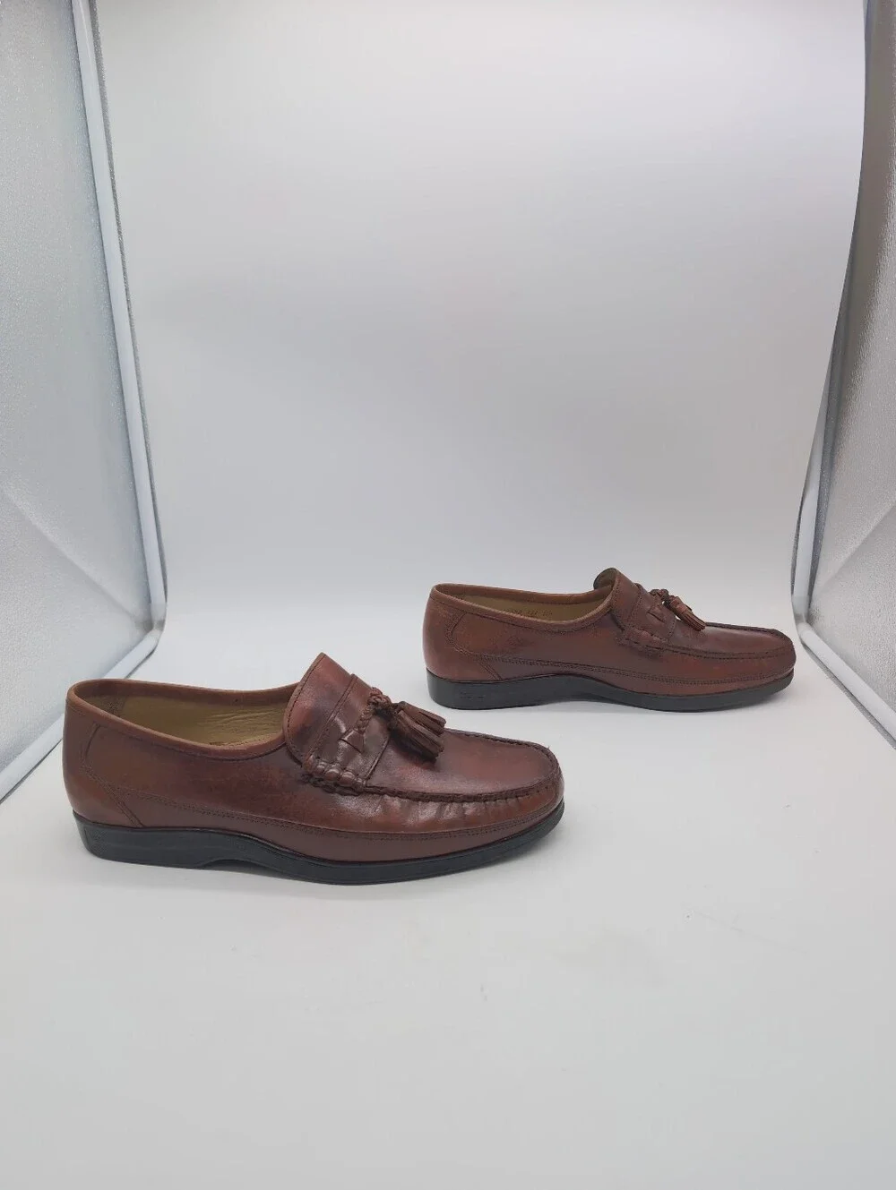 Florsheim Men's Brown Leather Tassel Loafers Sz 11 D K18599 221 Brazil